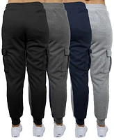 Carol Vee Women's Heavyweight Loose Fit Fleece-Lined Cargo Jogger Pants-4PK