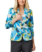 Kasper Petite Textured Open Front Shawl Collar Blazer