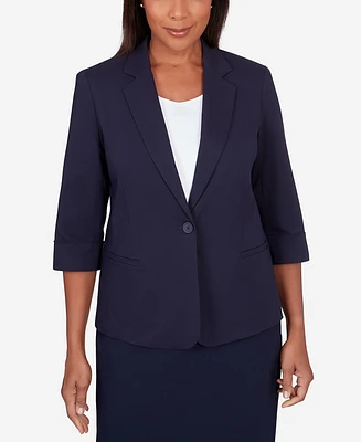 Alfred Dunner Women's featuring long sleeves Classic Fit Jacket