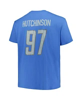 Fanatics Men's Aidan Hutchinson Blue Detroit Lions Big Tall T-Shirt