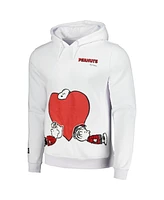 Freeze Max Men's White Peanuts Snoopy Loves Flowers Pullover Hoodie