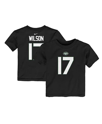 Nike Toddler Garrett Wilson Black New York Jets Player Name Number T-Shirt