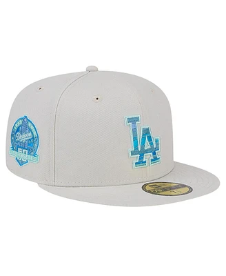 New Era Men's Khaki Los Angeles Dodgers Stone Mist 59FIFTY Fitted Hat