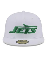 New Era Men's White New York Jets Wordmark Omaha 59FIFTY Fitted Hat