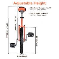 Yescom 18 In Wheel Outdoor Unicycle Skid-proof Tire Fitness Bicycle Balance Training for Adults Teenagers Kids