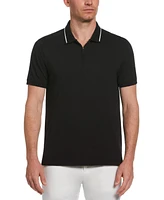 Perry Ellis Men's Mini Ottoman Quarter-Zip Short Sleeve Polo Shirt