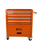 Simplie Fun 4 Drawers Multifunctional Tool Cart With Wheels-Orange