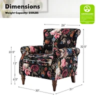 Avelina Wooden Armchair with Nailhead Trim
