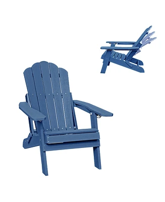 Mondawe Adjustable Adirondack Chair with Cup Holder, All Weather for Deck