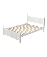 Streamdale Furniture Full Size Solid Wood Platform Bed Frame For Kids, Teens, Adults, No Need Box Spring