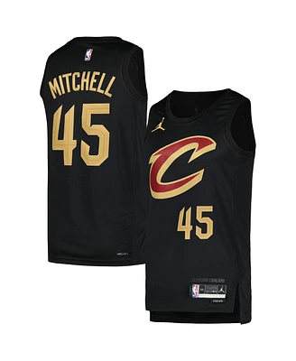 Jordan Men's Donovan Mitchell Black Cleveland Cavaliers Swingman Player Jersey - Statement Edition