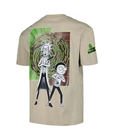 Freeze Max Men's Tan Rick and Morty 90s Rave Rickvival Loose T-Shirt