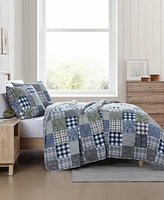Eddie Bauer Cozy Plaid Patchwork Reversible Piece Quilt Set