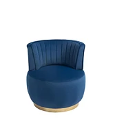 Simplie Fun Velvet Swivel Barrel Chairs for Living Room or Office