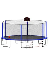 Streamdale Furniture 16FT Trampoline With Basketball Hoop Pump And Ladder(Inner Safety Enclosure) With Soccer Goal