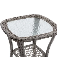 Navy Blue Outdoor Swivel Rocker Chair Set with Cushions