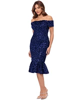 Xscape Petite Sequin Off-The-Shoulder Mermaid Dress