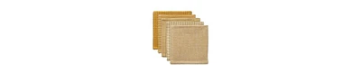 Design Imports Everyday Kitchen Collection Assorted Dishcloth Set, 12x12", Honey Gold, 5 Count