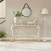 Streamdale Furniture Elegant Glass and Metal Entryway Table with Storage