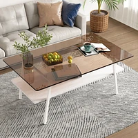 Modern Brown Glass Coffee Table