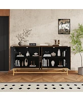 Black Retro Sideboard with Adjustable Shelves