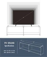 Fox Hill Trading Richard 71" W x 13.8" D x 16" H Two-Tier Acrylic Tv Stand