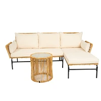 Outdoor Patio Wicker Furniture Set with Thick Cushions