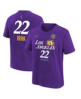 Nike Big Boys and Girls Cameron Brink Purple Los Angeles Sparks 2024 Wnba Draft Name Number T-Shirt