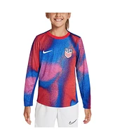 Nike Big Boys and Girls Red/Blue Usmnt 2024 Academy Pro Pre-Match Long Sleeve Top