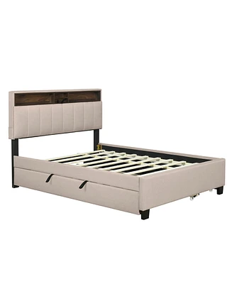 Simplie Fun Upholstered Platform Bed With Storage & Usb Ports
