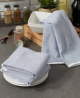 Design Imports French Terry Collection Kitchen Dishtowel Set, 18x28", French Blue Chambray Solid, 3 Piece