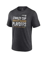 Fanatics Men's Heather Charcoal Vegas Golden Knights 2024 Stanley Cup Playoffs Crossbar Tri-Blend T-Shirt