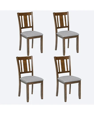 Simplie Fun Dining Chairs Set For 4, Kitchen Chair With Padded Seat, Side Chair For Dining Room, Walnut