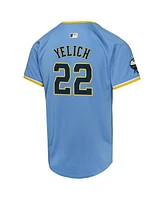 Nike Big Boys and Girls Christian Yelich Powder Blue Milwaukee Brewers City Connect Limited Player Jersey