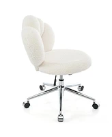 Streamdale Furniture 360 Swivel Height Adjustable, Swivel Chair, Teddy Fabric, Home Office Chair