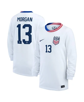 Nike Big Boys and Girls Alex Morgan White Uswnt 2024 Home Stadium Replica Player Long Sleeve Jersey