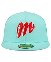 New Era Men's Aqua Mexico Diablos Mexico League on Field 59FIFTY Fitted Hat