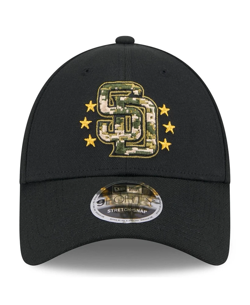 New Era Men's Black San Diego Padres 2024 Armed Forces Day 9FORTY Adjustable Hat
