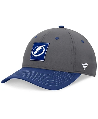 Fanatics Men's Gray/Blue Tampa Bay Lightning 2024 Stanley Cup Playoffs Locker Room Adjustable Hat