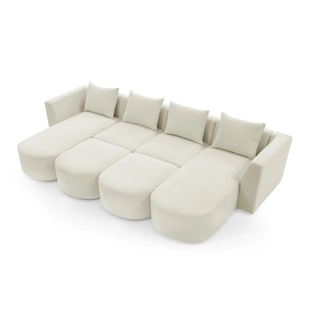 Simplie Fun Modular U-Shaped Sofa Set with Ottomans