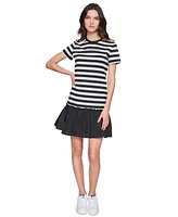 Karl Lagerfeld Paris Women's Striped Short-Sleeve Dress