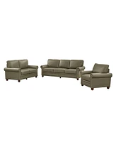 Simplie Fun Living Room Sofa With Storage Sofa 1+2+3 Sectional Taupe Faux Leather