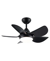 Simplie Fun 30 In Integrated Led Ceiling Fan Lighting With Matte Black Abs Blade