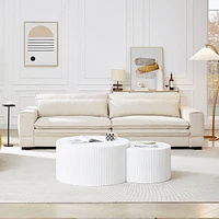 Streamdale Furniture Modern Beige Upholstered Sofa for Multiple Spaces