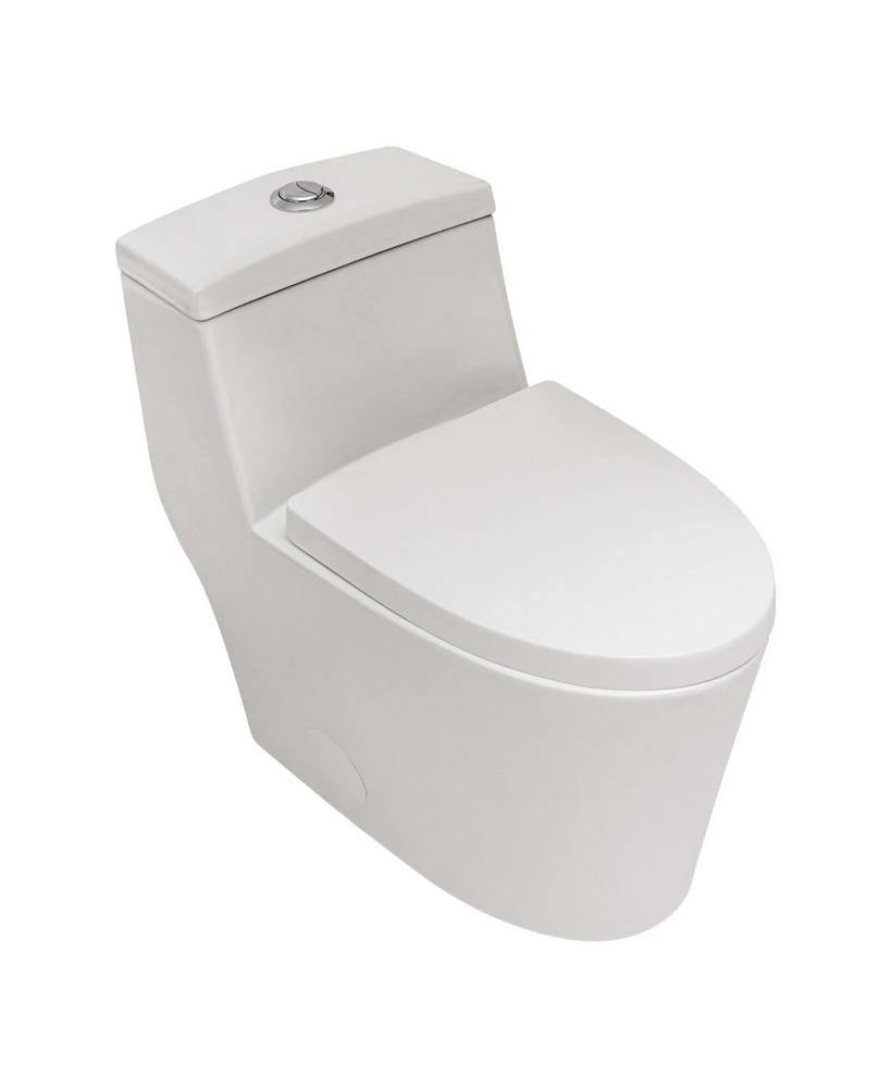 Simplie Fun Ceramic One Piece Toilet, Dual Flush With Soft Closing Seat 0000