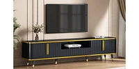 85" Tv Stand with Open Storage, Cabinets & Drawers