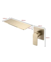 Single Handle Waterfall Wall Mounted Bathroom Sink Faucet