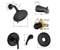 Single Handle Tub Spout And 5-Functions Shower Head Set (Valve Included