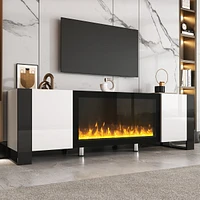 High Gloss Electric Fireplace Tv Stand