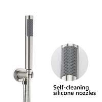 Round Wall Mounted Shower Combo with Rain Head & Handheld